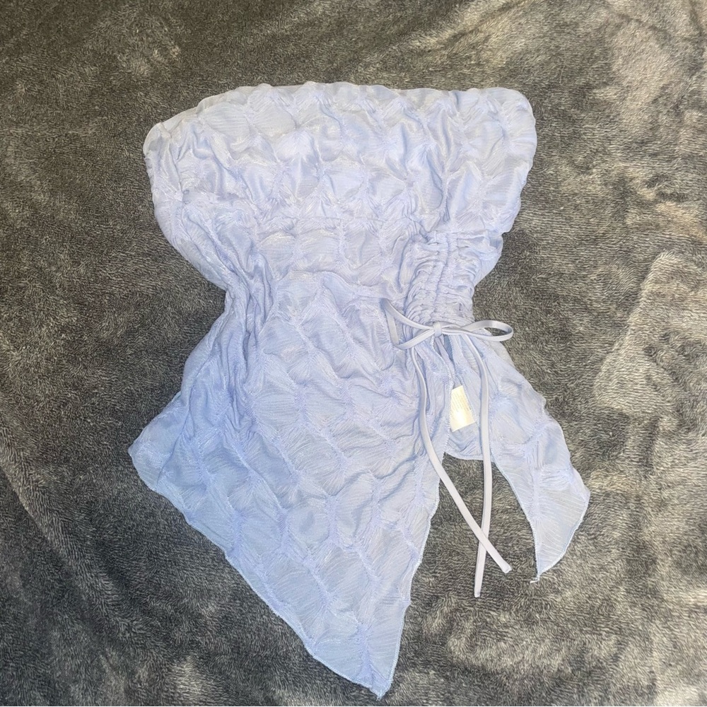Urban Outfitters Light Blue Strapless Top with Tie